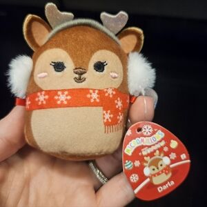 NWT Squishmallows Darla The Reindeer with Red Scarf Holiday Micromallow